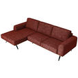 ECKSOFA in Struktur Rostfarben  - Rostfarben/Schwarz, Design, Textil/Metall (157/262cm) - Novel