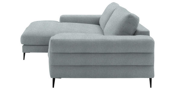 ECKSOFA  in Flachgewebe Hellblau  177/253 cm  - Schwarz/Hellblau, Design, Textil/Metall (177/253cm) - Dieter Knoll
