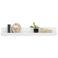 NÁSTENNÝ REGÁL, biela - biela, Modern, kompozitné drevo (140/22/20cm) - Hom`in