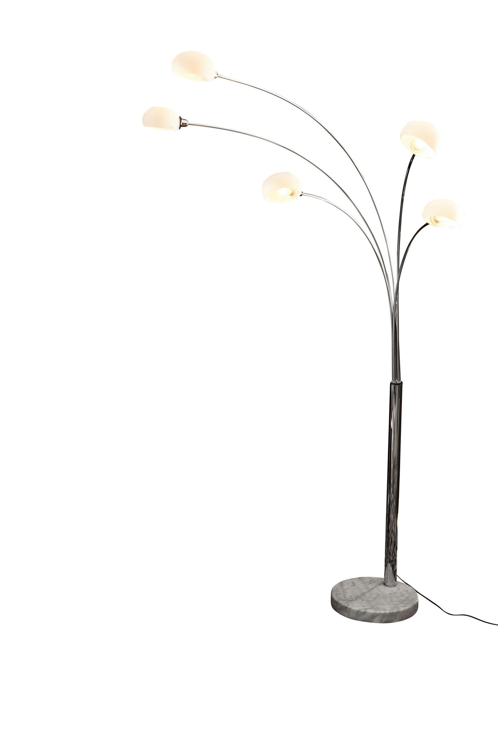 BOGENLEUCHTE  122/210/38 cm   - Silberfarben/Weiß, Design, Glas/Stein (122/210/38cm) - P & B