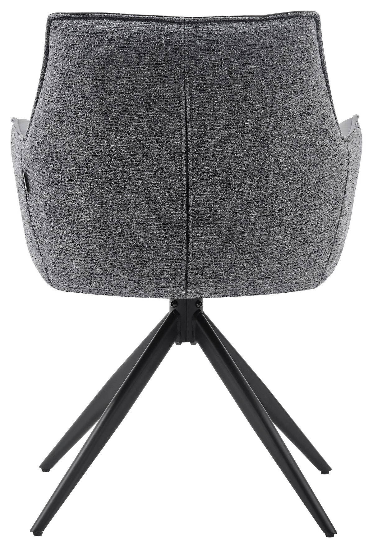 STOLICA S NASLONOM ZA RUKE  siva, crna  drvo, metal, tekstil      - siva/crna, Moderno, drvo/metal (58/87/61,5cm) - Livetastic