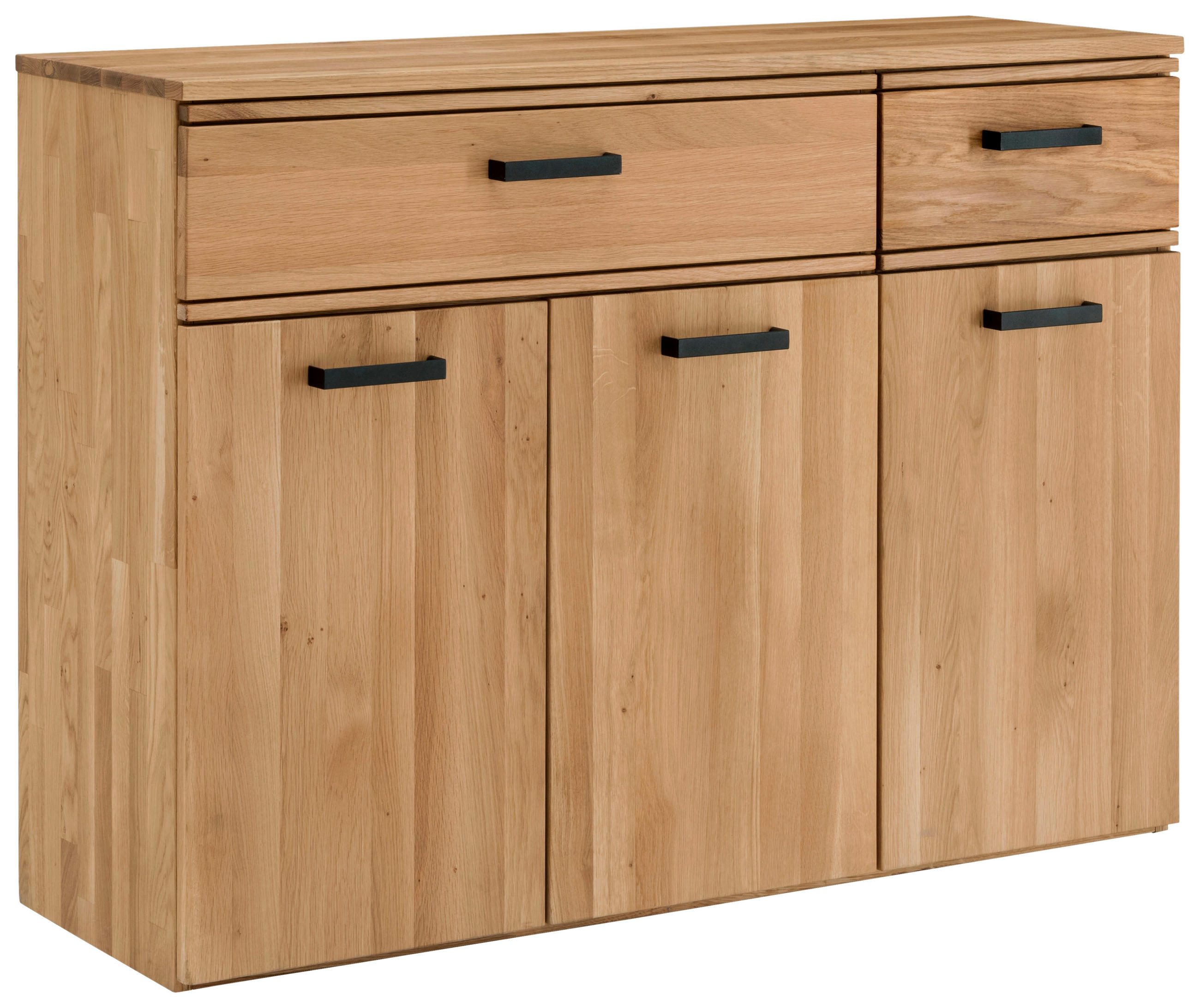 SIDEBOARD  120/89/39 cm 2 Schublade(n)  - Eichefarben/Schwarz, MODERN, Holz/Metall (120/89/39cm)