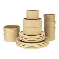 KOMBINOVANÁ SOUPRAVA, 16dílné, kamenina - pískové barvy, Trend, keramika - Creatable