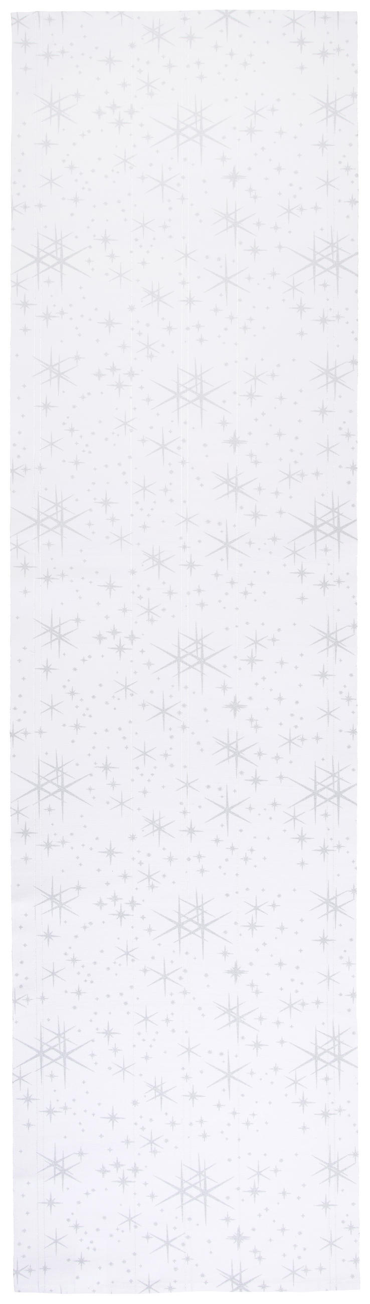 TISCHLÄUFER Star Textil Silberfarben, Weiß 40/150 cm  - Silberfarben/Weiß, Design, Textil (40/150cm) - X-Mas