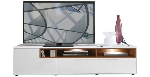 TV-ELEMENT 215/57/52 cm - Chromfarben/Eichefarben, Design, Holzwerkstoff/Metall (215/57/52cm) - Hom`in