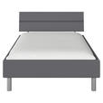 BETT 120/200 cm  in Grau  - Alufarben/Grau, Design, Holzwerkstoff/Metall (120/200cm) - Carryhome