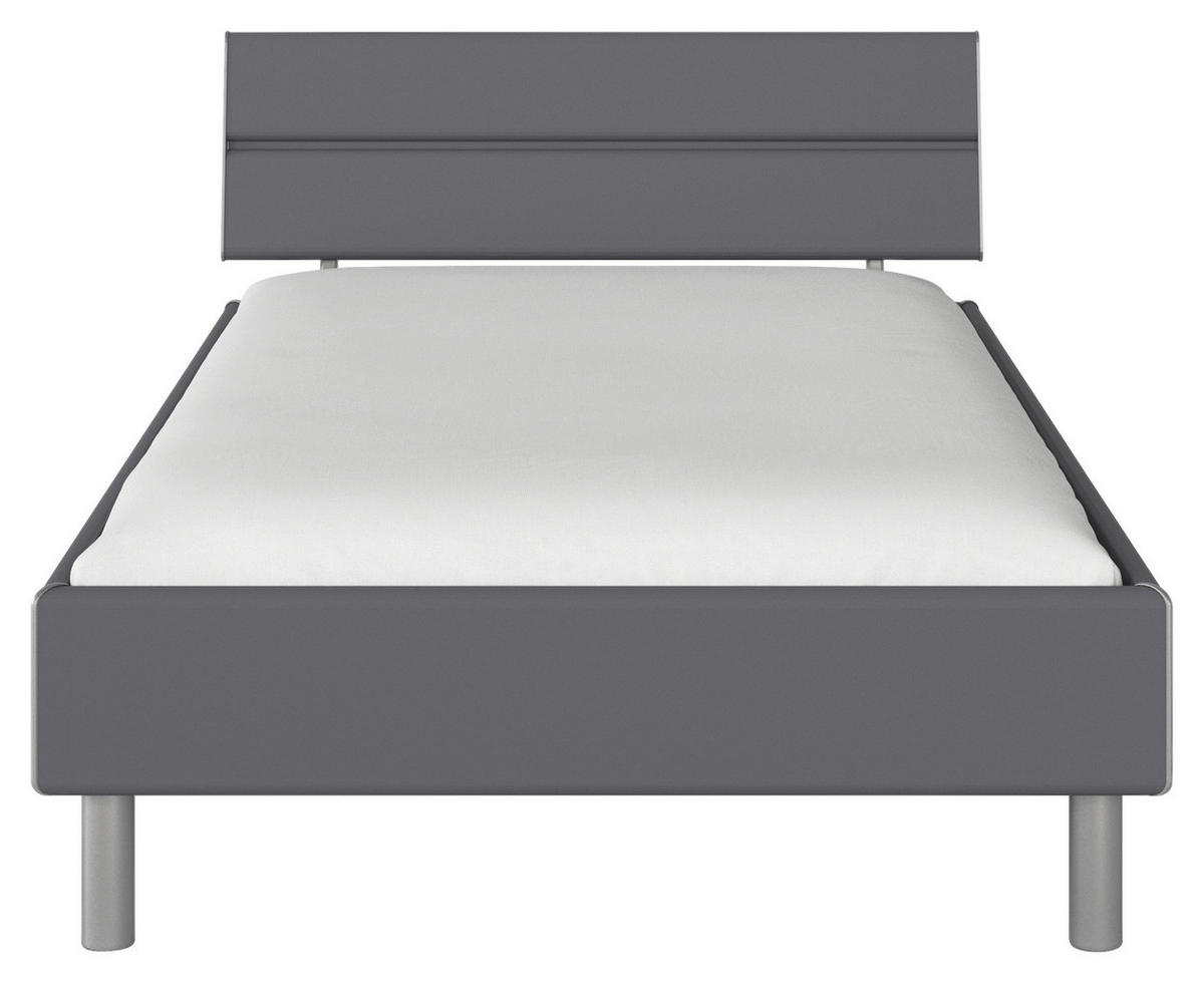 BETT 120/200 cm  in Grau  - Alufarben/Grau, Design, Metall (120/200cm) - Carryhome