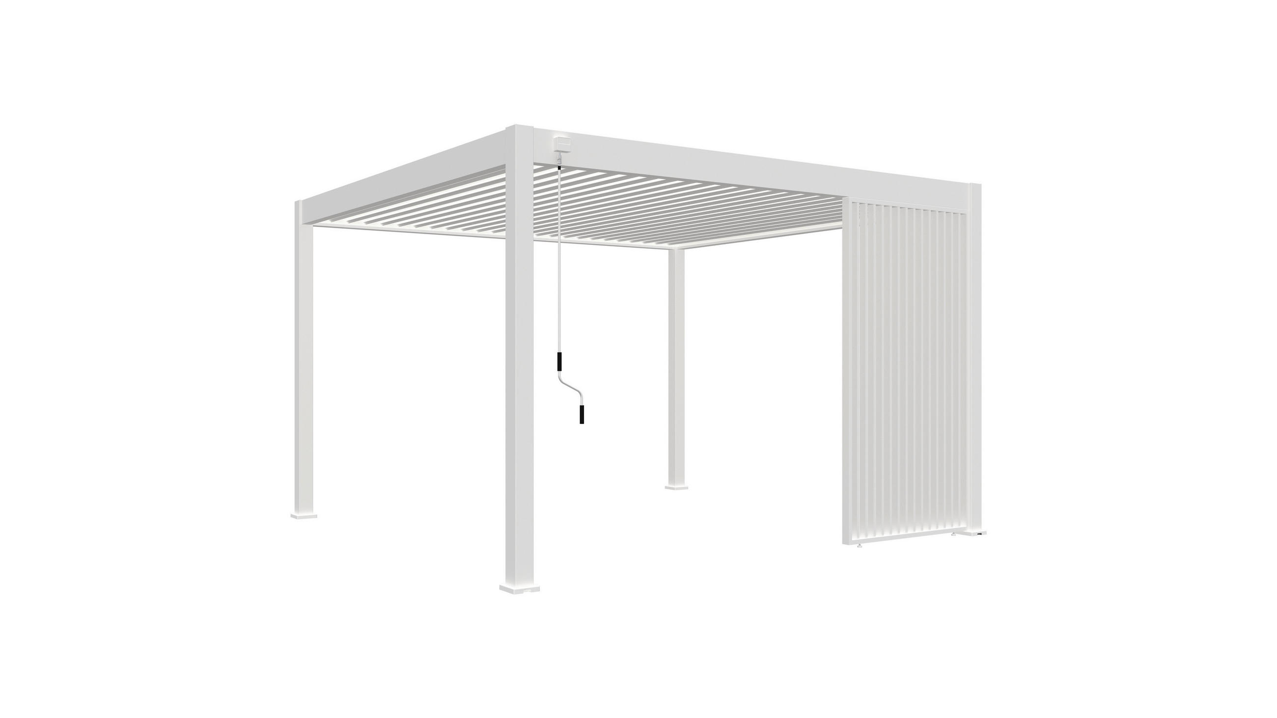 PERGOLA-SEITENTEIL 113/235/10 cm   - Weiß, Basics, Metall (113/235/10cm) - Gardenson