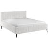 POLSTERBETT gepolstertes Kopfteil, Lattenrost Ecru 180/200 cm  - Ecru/Schwarz, Trend, Holz/Textil (180/200cm) - home24