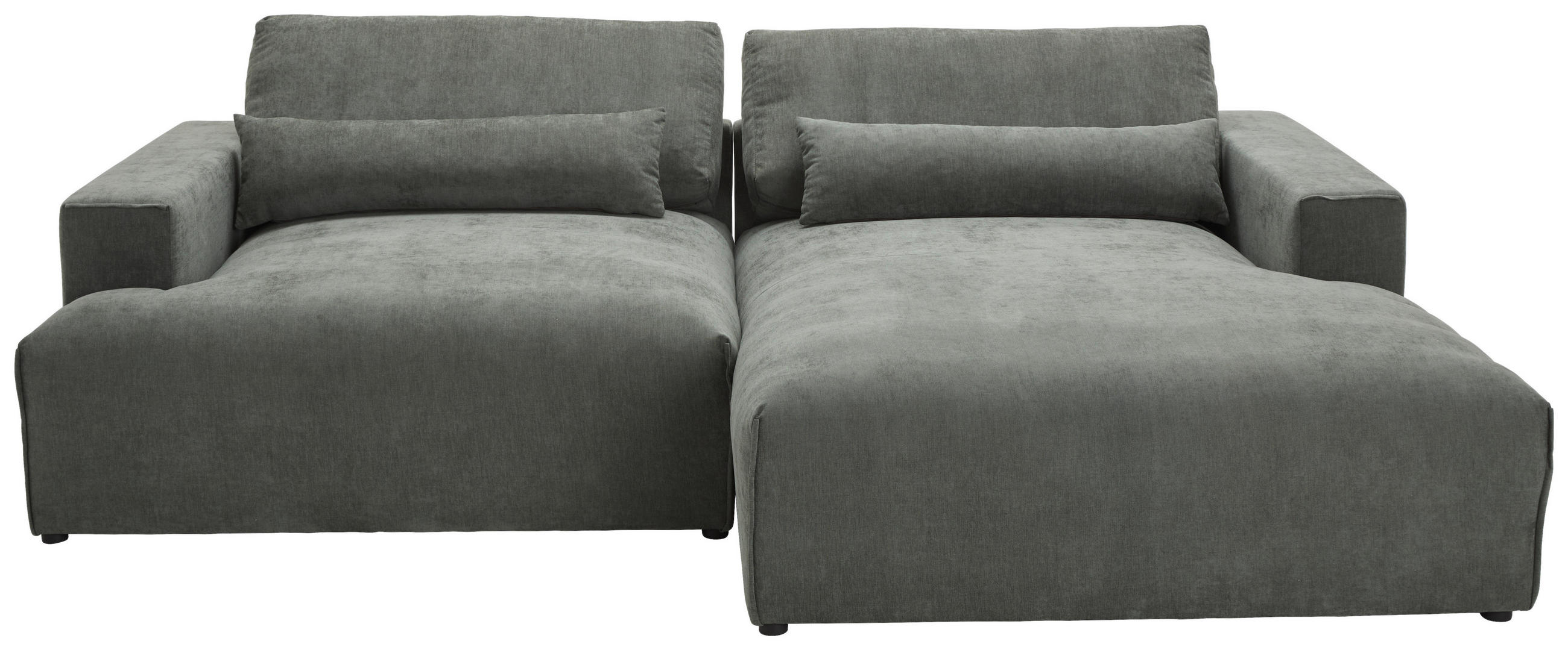 ECKSOFA Felicia Graugrün Struktur  - Schwarz/Graugrün, Design, Kunststoff/Textil (267/187cm) - Stylife