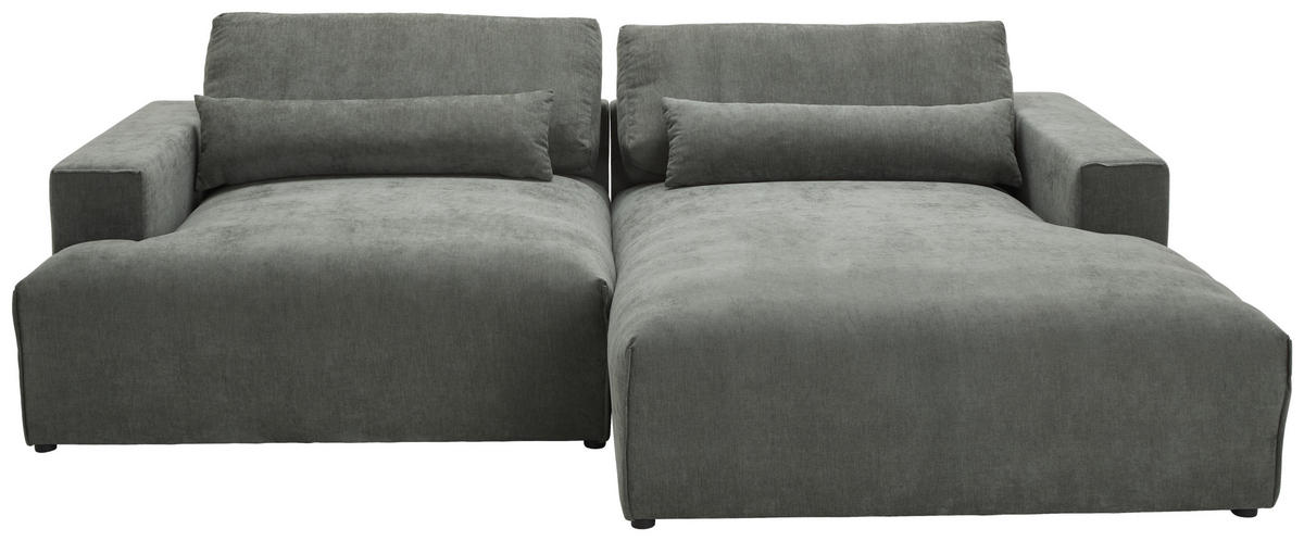 ECKSOFA Felicia Graugrün Struktur  - Schwarz/Graugrün, Design, Kunststoff/Textil (267/187cm) - Stylife