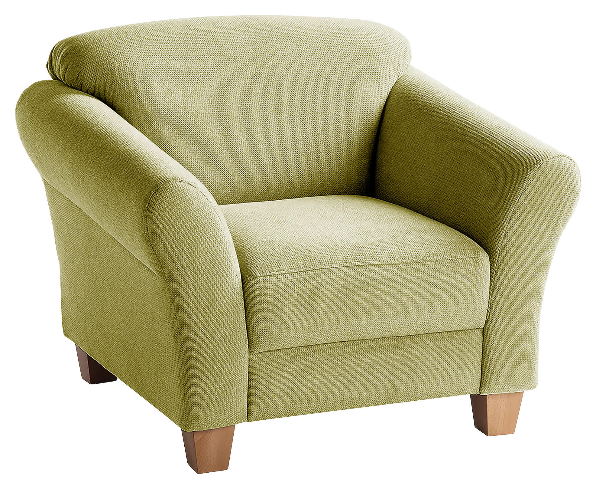 SESSEL in Flachgewebe Grün  - Naturfarben/Grün, KONVENTIONELL, Holz/Textil (101/84/89cm) - Sit & More
