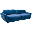 BIGSOFA Flachgewebe Blau  - Blau/Schwarz, MODERN, Kunststoff/Textil (290/96/113cm) - Cantus