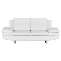 2-SITZER-SOFA in Lederlook Weiß  - Weiß/Grau, Design, Textil/Metall (198/78/88cm) - MID.YOU