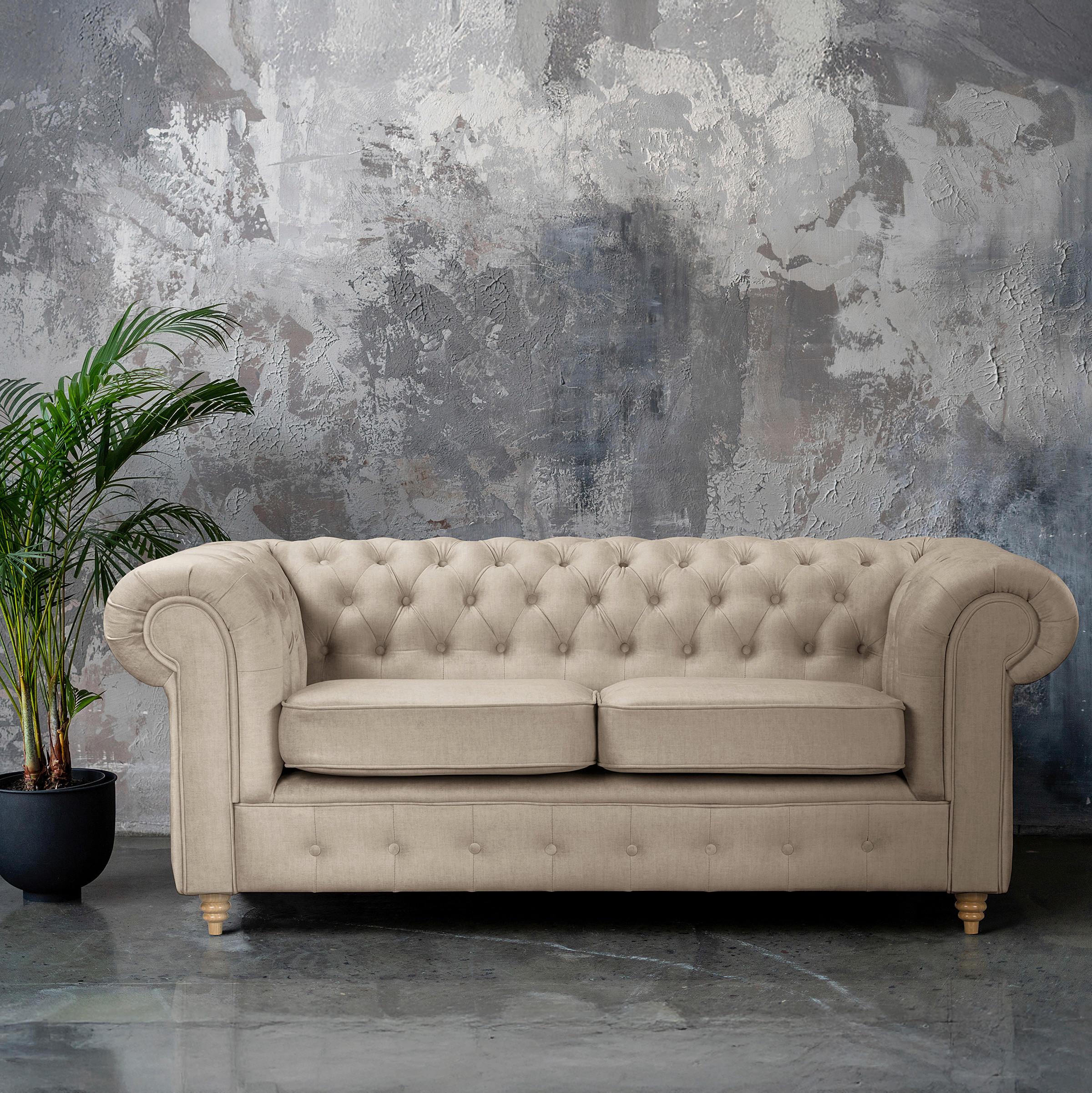 SCHLAFSOFA Mikrofaser Taupe Armteil links, Armteil rechts  - Taupe/Braun, Design, Holz/Textil (190/74/91cm) - P & B