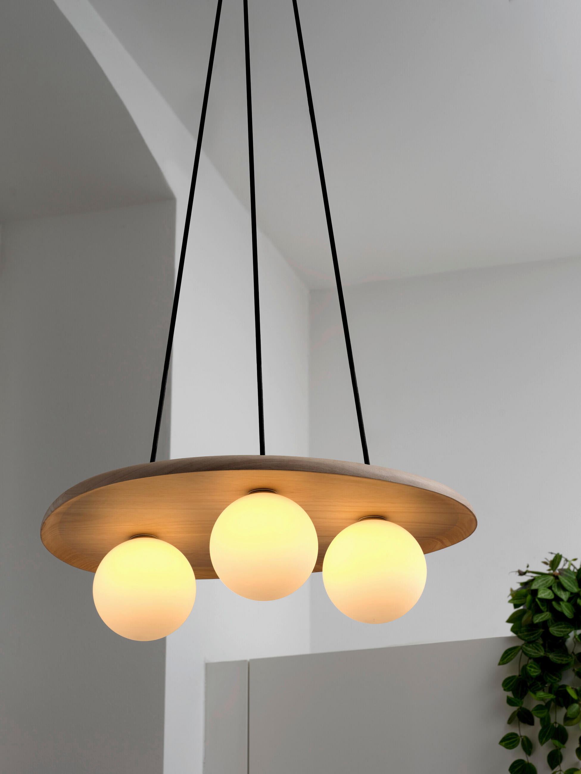HÄNGELEUCHTE 50/38,5/150 cm  - Naturfarben, Basics, Glas/Holz (50/38,5/150cm) - Osram
