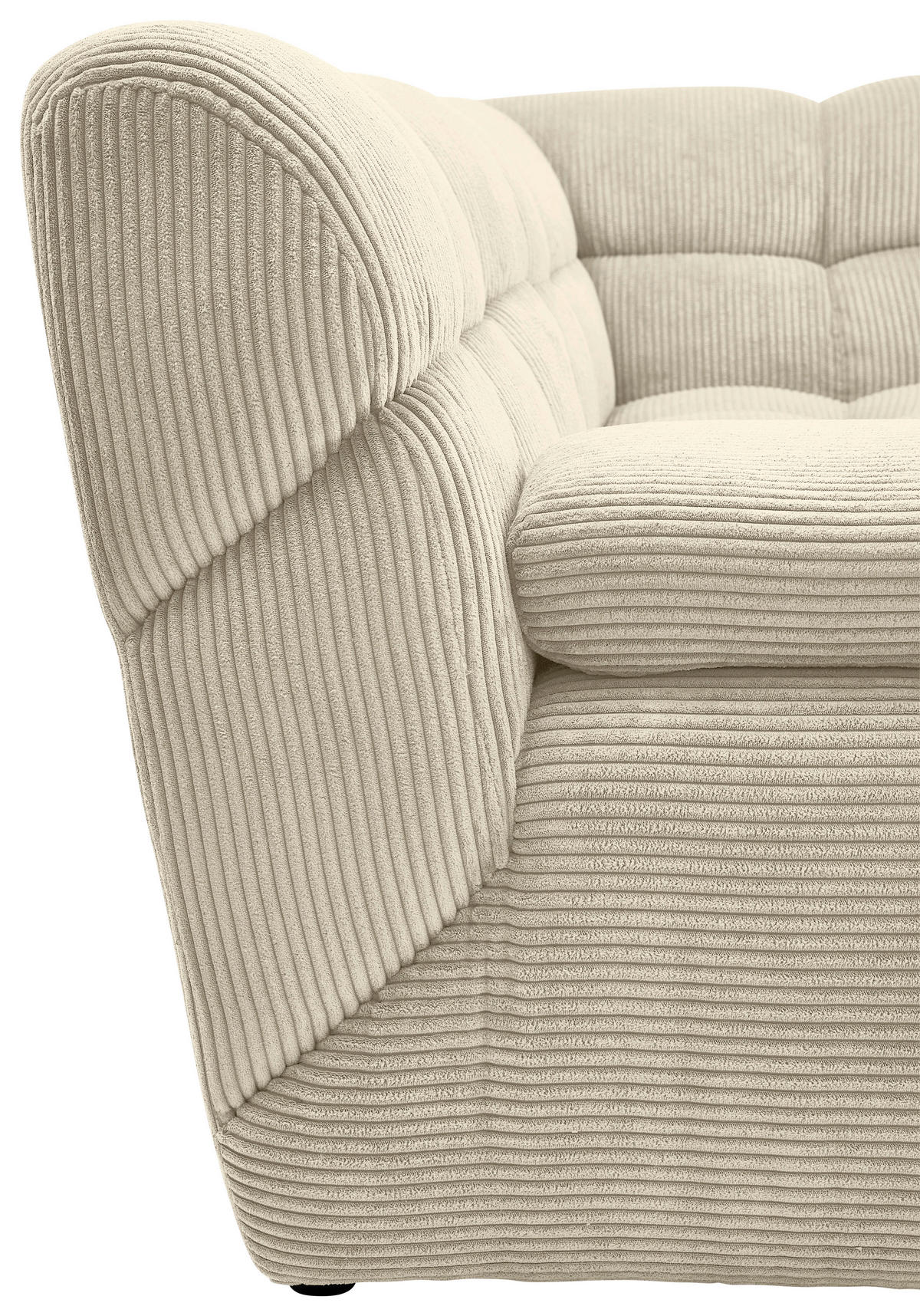 ECKSOFA Beige Cord Rücken echt  - Beige/Schwarz, KONVENTIONELL, Kunststoff/Textil (195/265cm) - Tom Tailor