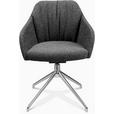 ARMLEHNSTUHL  in Aluminium Flachgewebe  - Alufarben/Grau, Design, Textil/Metall (58/81,5-84,5/60cm) - Johann Jakob