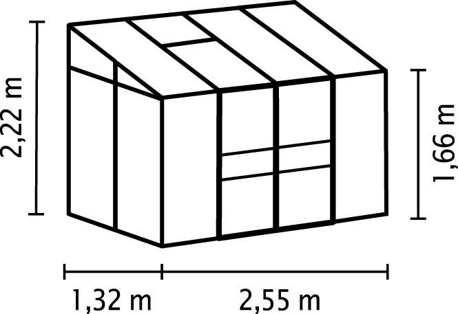 ANLEHN-GEWÄCHSHAUSBAUSATZ - Smaragdgrün, Basics, Kunststoff/Metall (255/222/131,5cm)