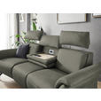 TRAPEZSOFA in Echtleder Grau  - Schwarz/Grau, KONVENTIONELL, Leder/Metall (221/103/95cm) - Dieter Knoll