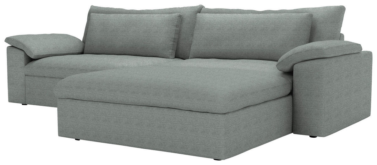 ECKSOFA  Chenille Grau  - Schwarz/Grau, Modern, Kunststoff/Textil (306/198cm) - Carryhome