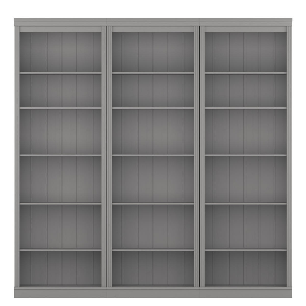 BÜCHERWAND Kiefer massiv Grau  - Grau, Design, Holz (222/223/37cm) - Livetastic