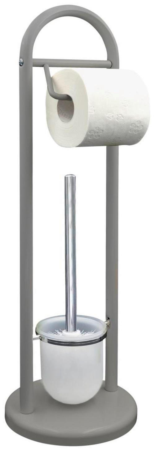 WC-BÜRSTENKOMBINATION in Metall  Kunststoff   - Chromfarben/Weiß, Basics, Kunststoff/Metall (19/63cm) - Sadena