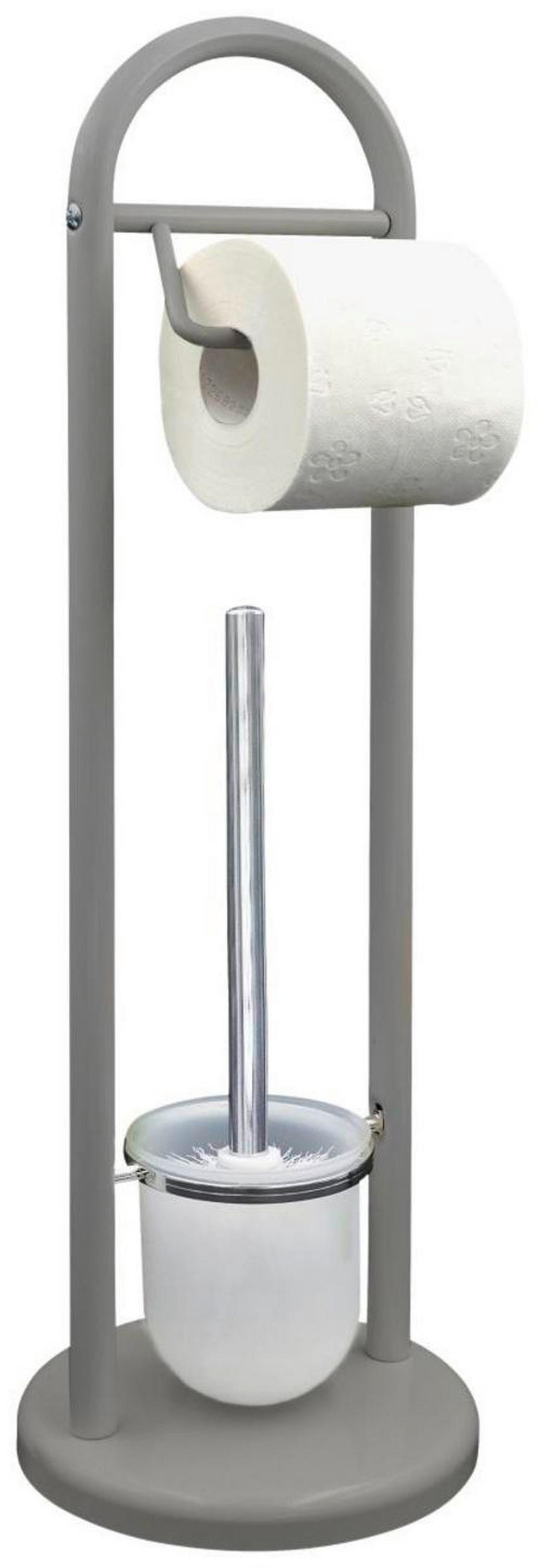 WC-BÜRSTENKOMBINATION - Chromfarben/Weiss, Basics, Kunststoff/Metall (19/63cm) - Sadena