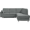 ECKSOFA  in Mikrovelours Graugrün  227/208 cm  - Alufarben/Graugrün, KONVENTIONELL, Textil/Metall (227/208cm) - Sedda
