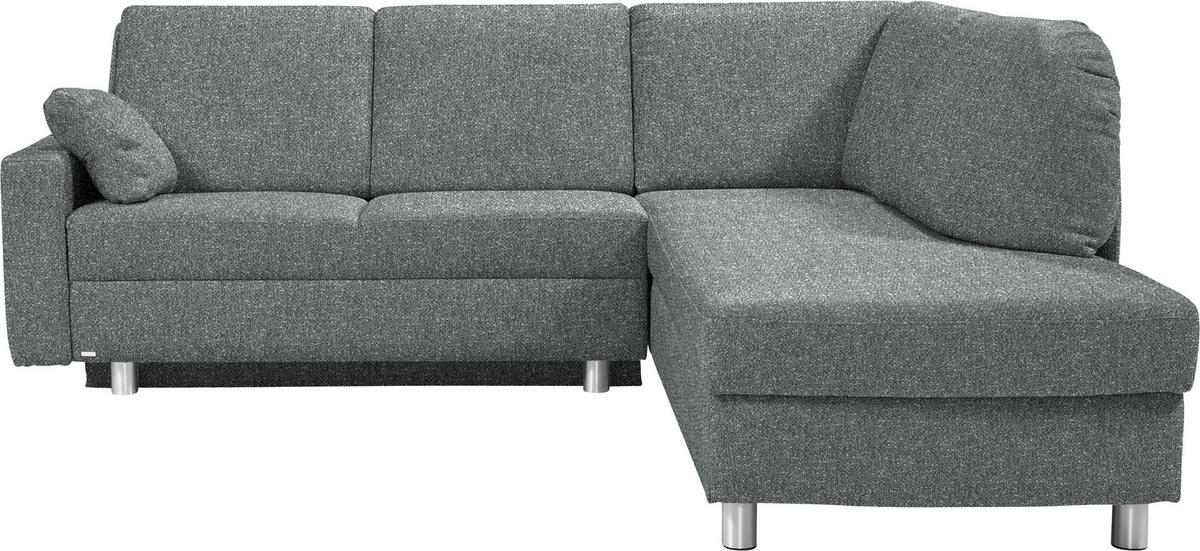 ECKSOFA  in Mikrovelours Graugrün  227/208 cm  - Alufarben/Graugrün, KONVENTIONELL, Textil/Metall (227/208cm) - Sedda