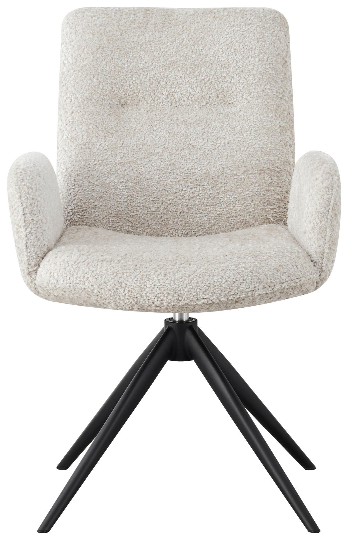 ARMLEHNSTUHL  in Eisen Webstoff  - Perlmutt/Creme, Design, Textil/Metall (57/90/64cm) - Novel