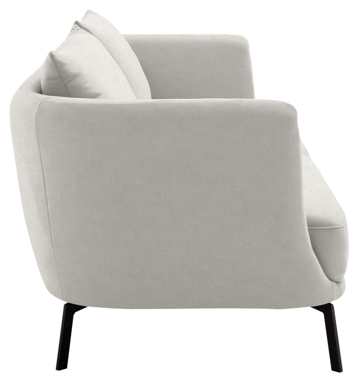 3-SITZER-SOFA Flachgewebe Weiss  - Weiss/Schwarz, Design, Textil/Metall (210/71/91cm) - Schöner Wohnen