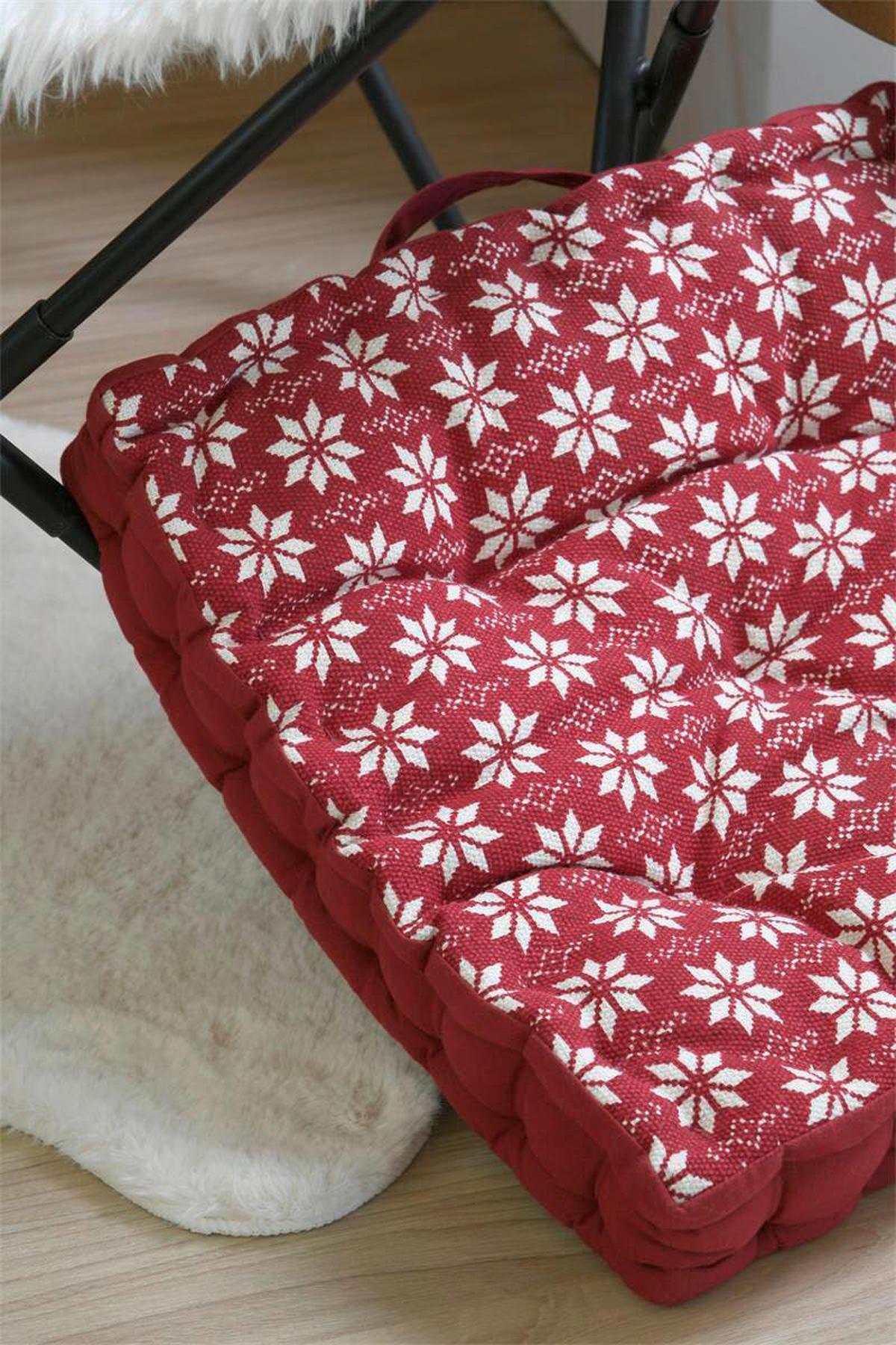 BLAZINA ZA TLA  VALGENIS   45/45 cm           - rdeča/bela, Design, tekstil (45/45cm) - X-Mas