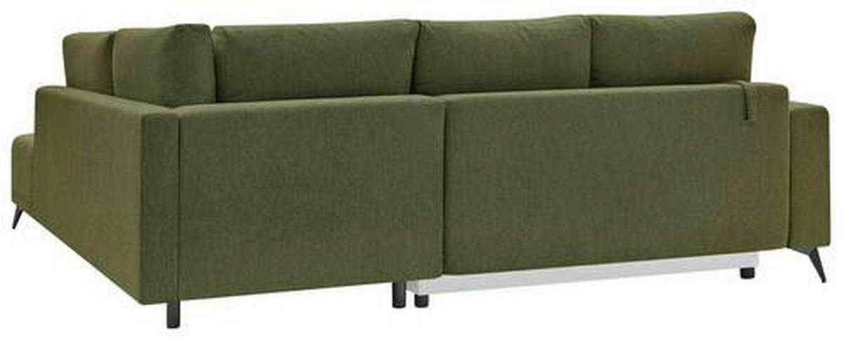 ECKSOFA RAFAEL Grün Struktur Rückenkissen, Bettkasten  - Schwarz/Grün, Design, Textil/Metall (218/269cm) - P & B