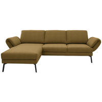 ECKSOFA  in Flachgewebe Schilfgrün  175-224/255-365 cm  - Schilfgrün/Schwarz, Design, Textil/Metall (175-224/255-365cm) - Dieter Knoll