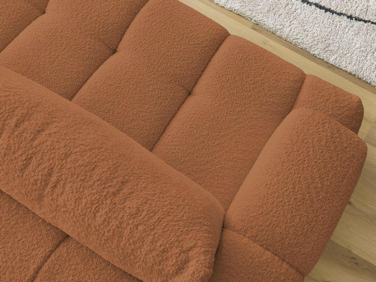 SCHLAFSOFA FUJI Bouclé Orange  inkl.  - Schwarz/Orange, MODERN, Kunststoff/Textil (251/113/88cm)