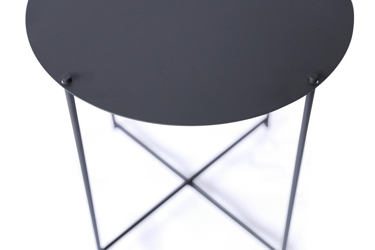 BEISTELLTISCH 49/49/49 cm Anthrazit rund  - Anthrazit, Design, Metall (49/49/49cm) - Xora