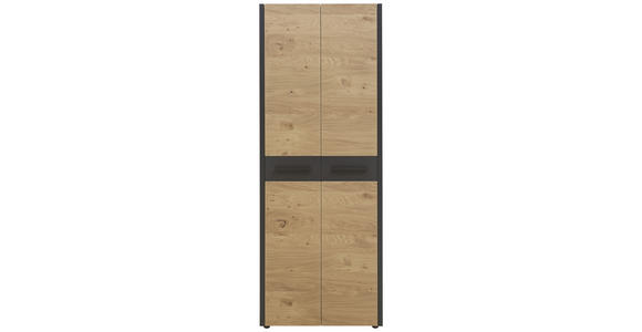 GARDEROBENSCHRANK 73/193/37 cm - Eichefarben/Schwarz, Design, Holz/Metall (73/193/37cm) - Dieter Knoll
