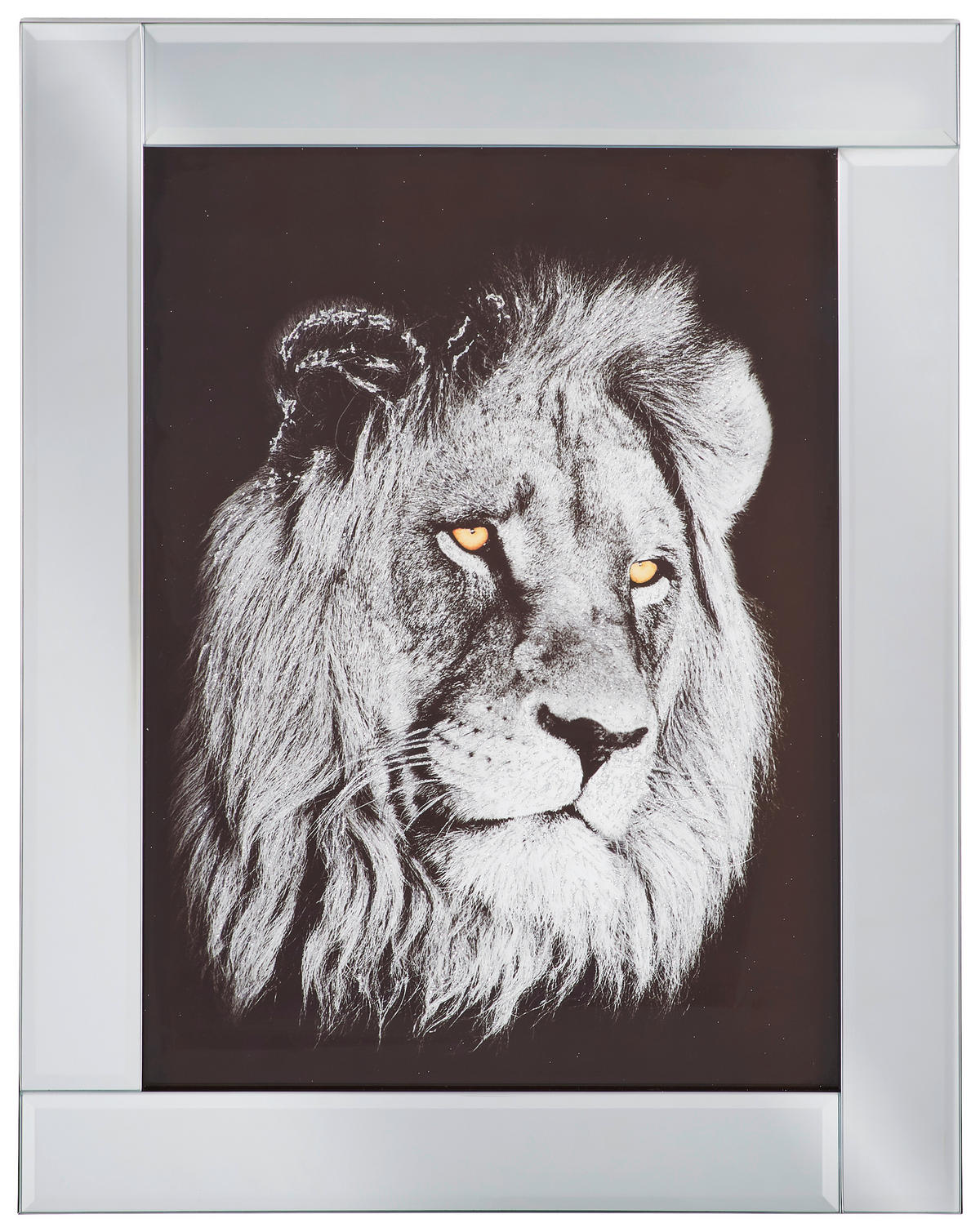 GLASBILD Tiere 38/48 cm  - Silberfarben/Schwarz, Trend, Glas/Holz (38/48cm) - Ambia Home