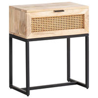 NACHTTISCH 50/60/30 cm  in massiv Mangoholz Naturfarben  - Schwarz/Naturfarben, Lifestyle, Holz/Metall (50/60/30cm) - MID.YOU