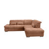 ECKSOFA Koralle Chenille  - Chromfarben/Koralle, Design, Textil/Metall (280/254cm) - Livetastic