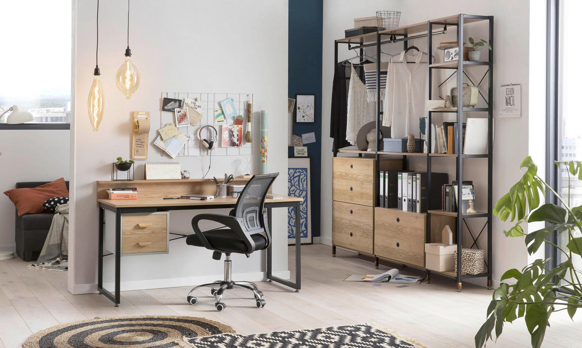 STEGHYLLA i 45/210/30 cm naturfärgad, svart  - svart/naturfärgad, Design, metall/trämaterial (45/210/30cm) - Livetastic