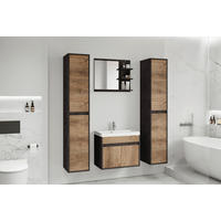 BADEZIMMER 5-teilig  in 120,4 cm  - Kastanienfarben/Weiss, Lifestyle, Keramik/Holzwerkstoff (120,4cm) - P & B