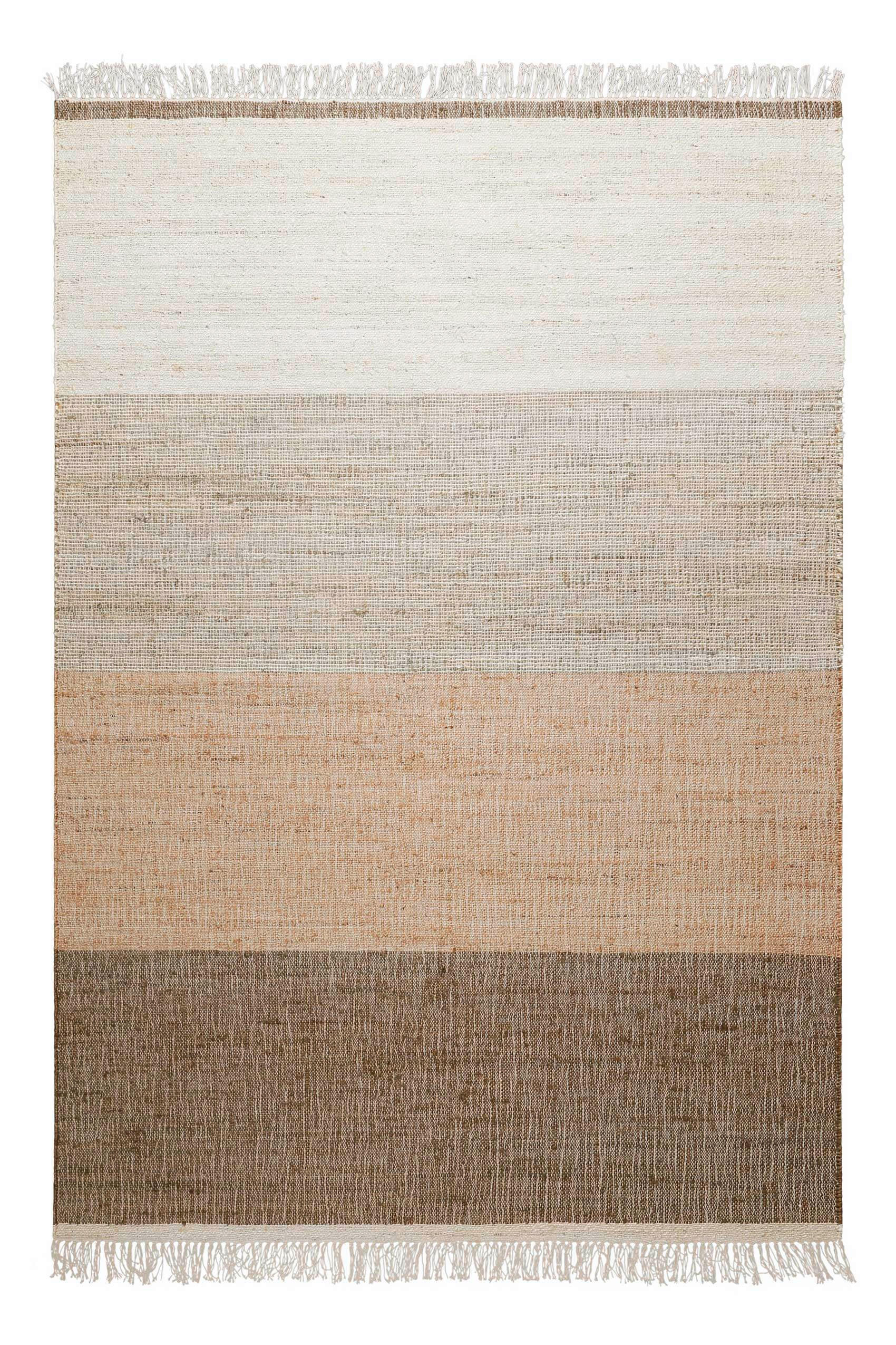 Wecon Home Handwebteppich Vito Braun, Creme, Graubraun 80x150 cm