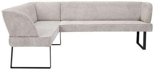 ECKBANK 189/233 cm Webstoff Schwarz, Cappuccino - Schwarz/Cappuccino, Design, Textil/Metall (189/233cm) - Novel