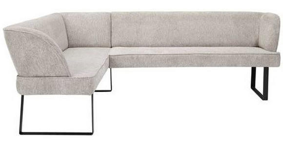 ECKBANK 189/223 cm Webstoff Schwarz, Cappuccino - Schwarz/Cappuccino, Design, Textil/Metall (189/223cm) - Novel