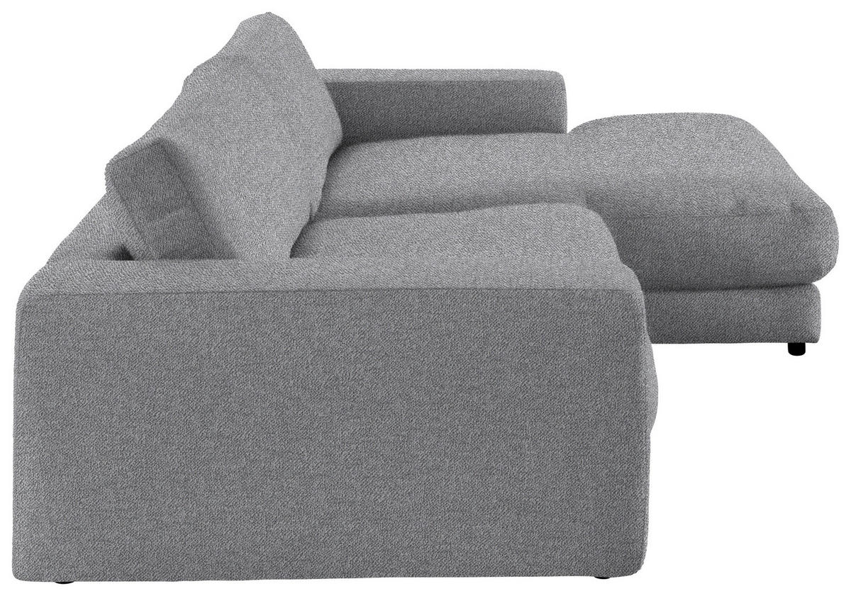 ECKSOFA in Flachgewebe Grau  - Schwarz/Grau, Design, Kunststoff/Textil (270/190cm) - Lomoco