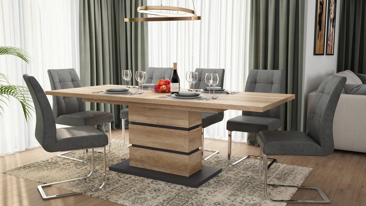 SCHWINGSTUHL-SET 2 Stück  in Stahl Mikrofaser  - Anthrazit/Silberfarben, LIFESTYLE, Textil/Metall (47/96/62cm) - MID.YOU