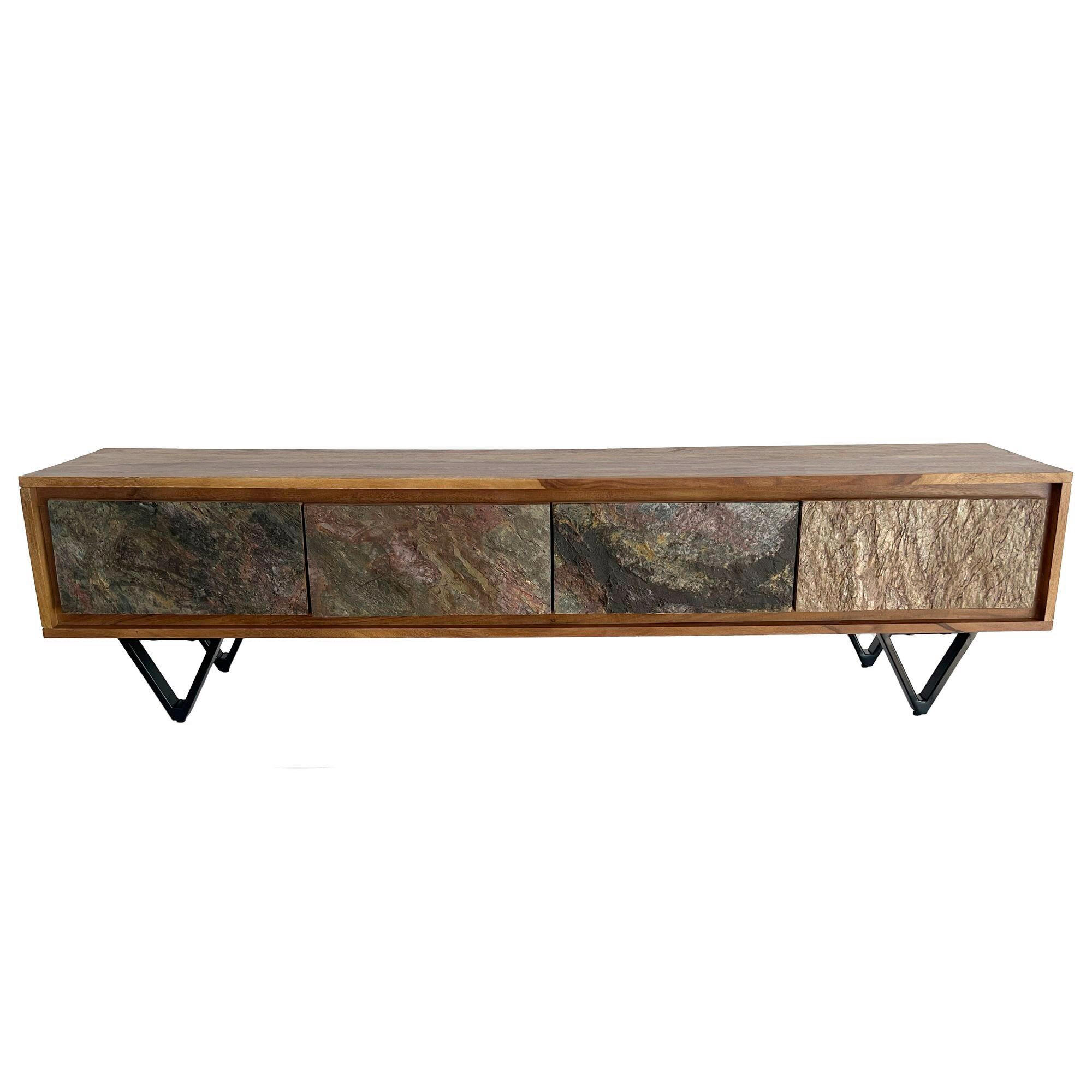 TV-BÄNK  i 160/40/35 cm  - sheshamfärgad/multicolor, Natur, metall/trä (160/40/35cm) - Livetastic