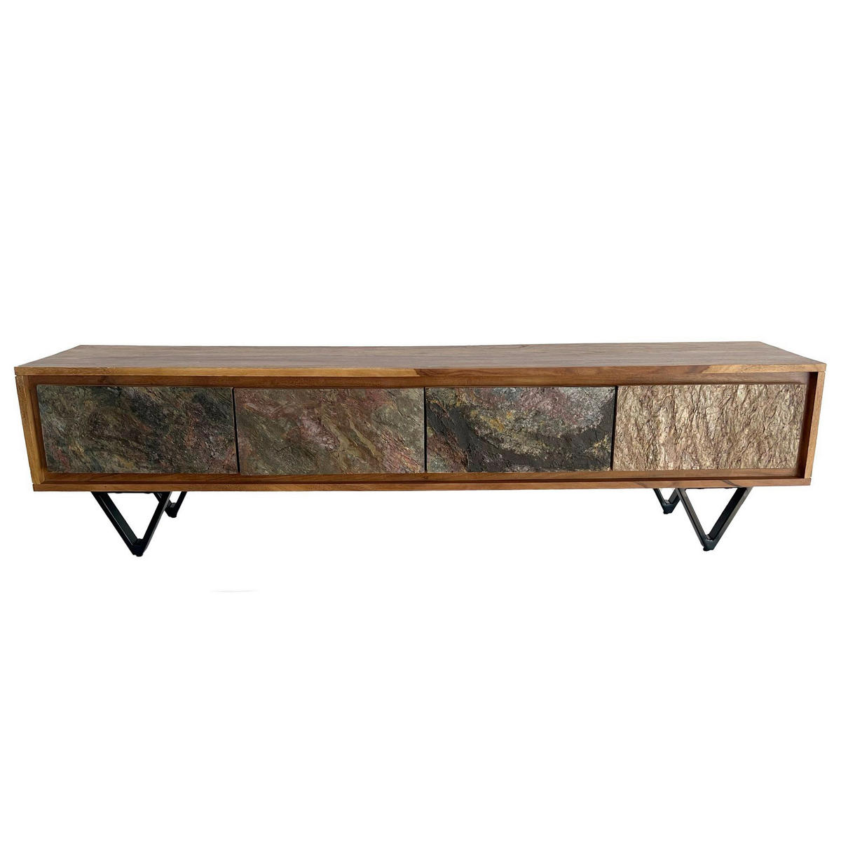 TV-BÄNK  i 160/40/35 cm  - sheshamfärgad/multicolor, Natur, metall/trä (160/40/35cm) - Livetastic